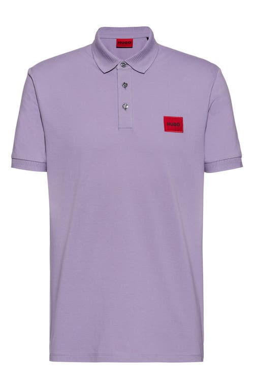 Hugo Boss Hugo Deres Slim Fit Cotton Polo In Light/pastel Purple