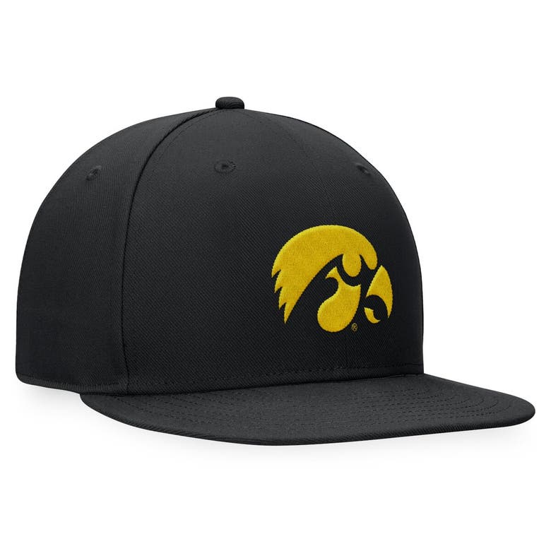 Shop Top Of The World Black Iowa Hawkeyes Fitted Hat