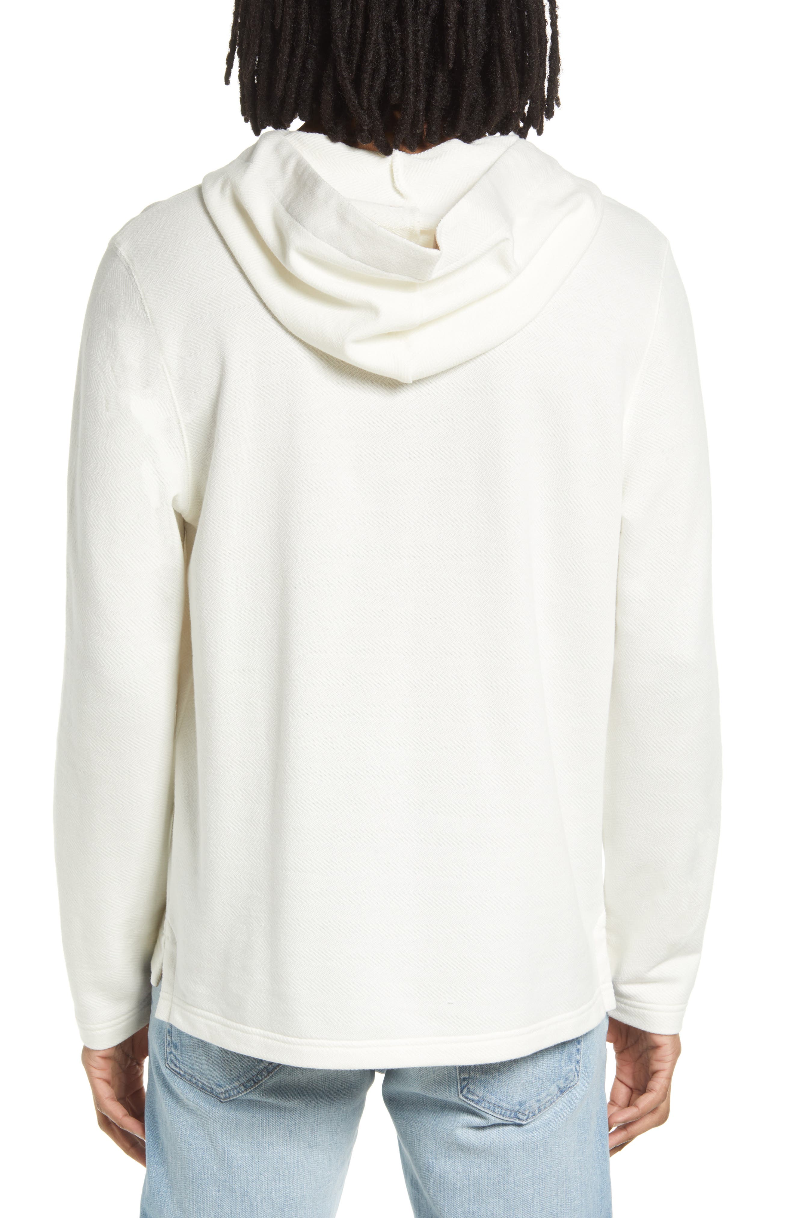 Treasure \u0026 Bond Men's Cotton Blend Beach Hoodie in Ivory Herringbone at Nordstrom, Size Medium