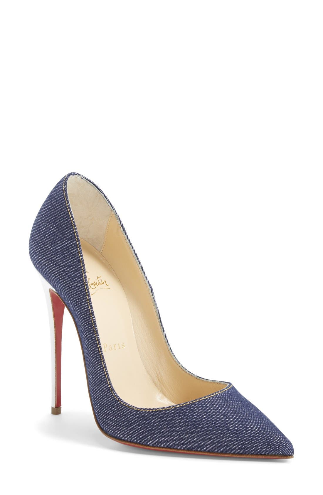 Christian Louboutin 'So Kate' Denim Pointy Toe Pump Nordstrom