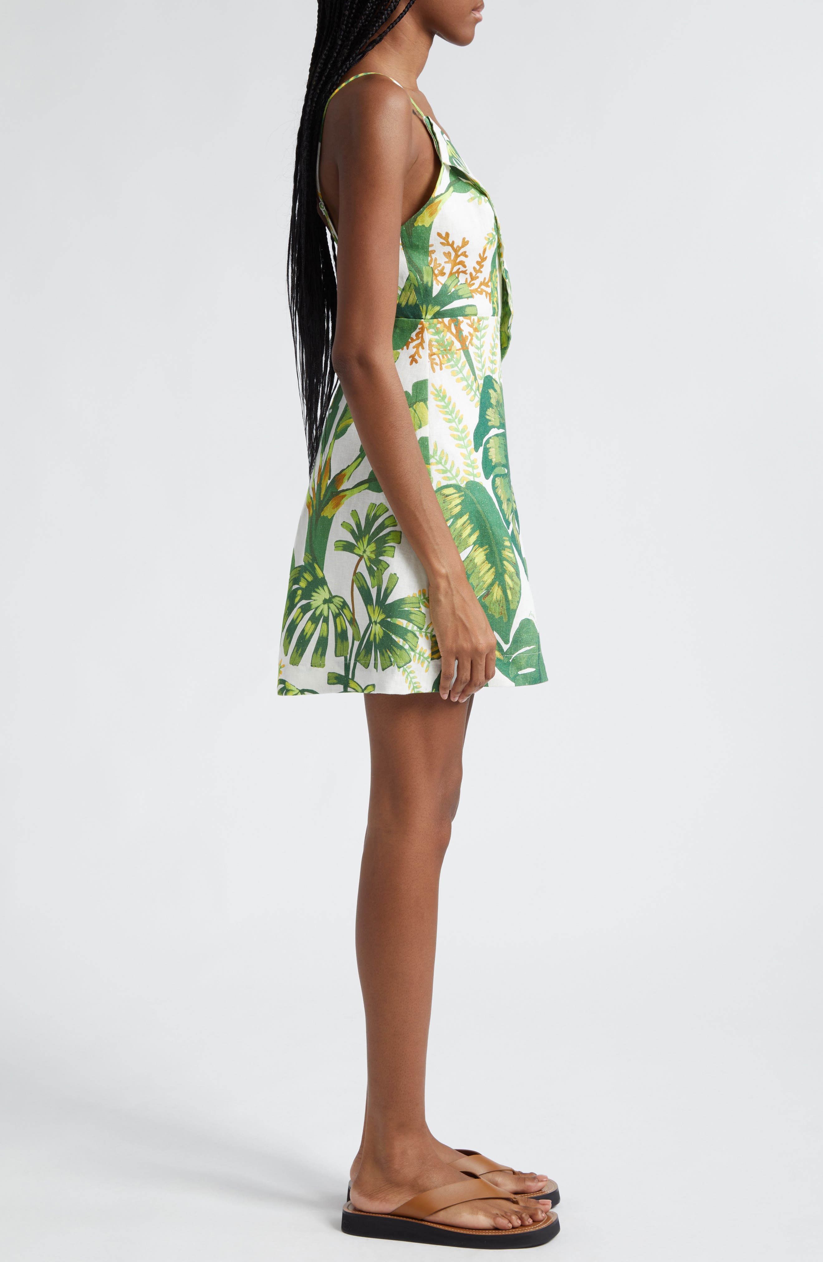 floral linen dress fabric floral linen trapeze dress main image 1