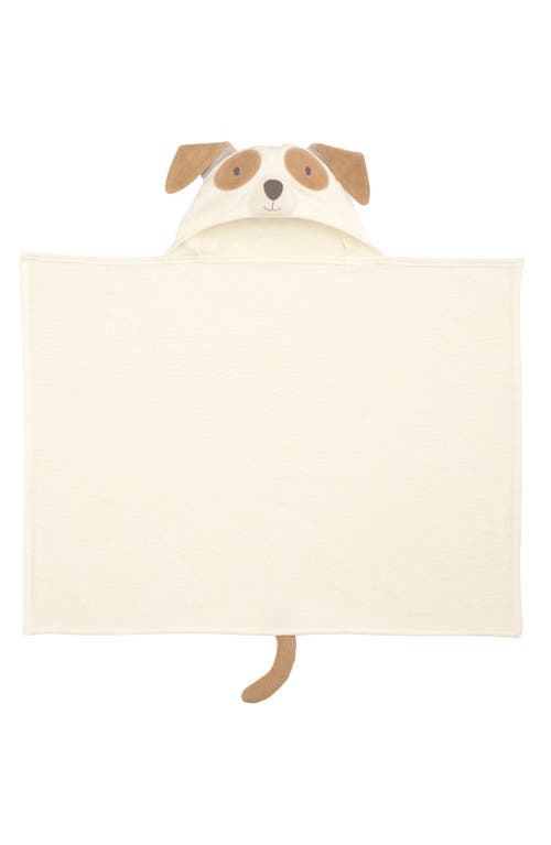 Shop Elegant Baby Terry Velour Hooded Puppy Towel In Beige