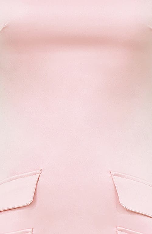 House Of Cb Cosette Sleeveless Satin Cocktail Minidress In Rose Shadow