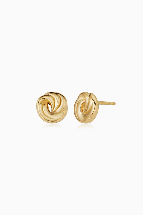 Oradina 14k Yellow Gold Infinite Love Studs In Yellow Gold