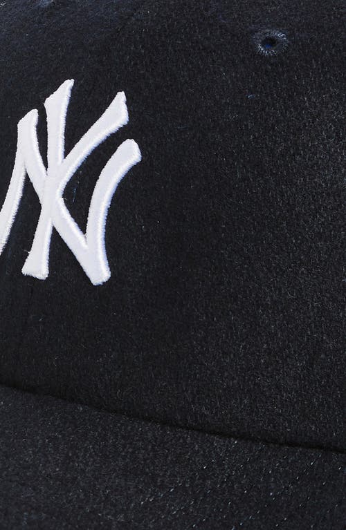 Shop Sporty And Rich Sporty & Rich Yankees Wool Adjustable Baseball Cap In Navy