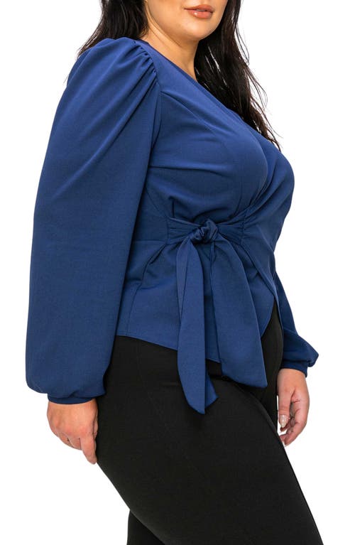 Shop L I V D Yelena Wrap Top In Navy