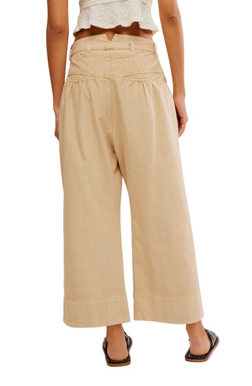 Shop Free People Sweet Talk Wide Leg Chinos In Croissant