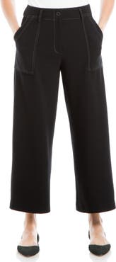 MAX STUDIO Twill Wide Leg Ankle Pants