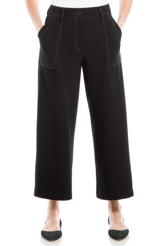 Max Studio Wide Leg Pant In Black/ Cream