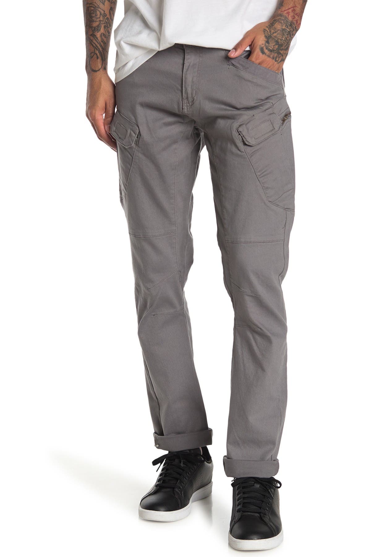 X-ray Slim Cargo Pants In Charcoal
