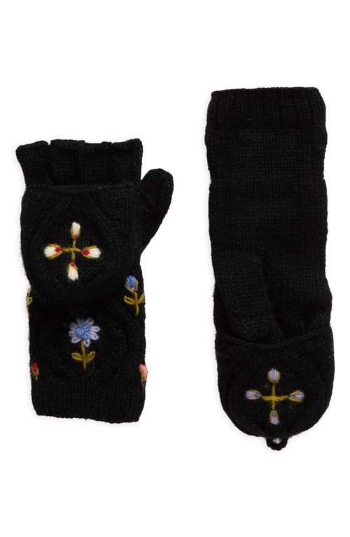 FRENCH KNOT Tilly Hand Knit Convertible Mitten in Black 