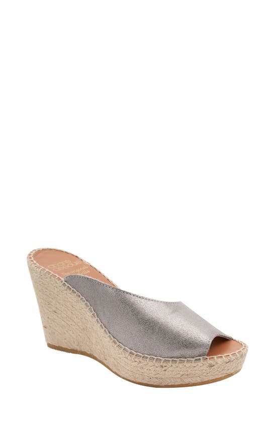 Andre Assous Catarina Espadrille Platform Wedge Sandal In Gray