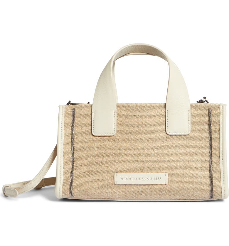 BRUNELLO CUCINELLI Small Linen Tote, Main, color, NATURAL