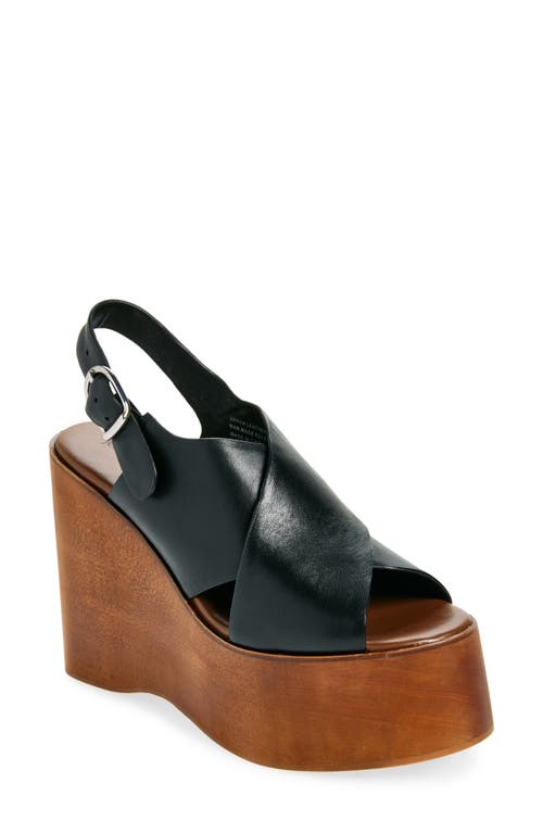 Shop Jeffrey Campbell Fiddle Slingback Platform Wedge Sandal In Black