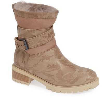 Ross & Snow Emilina Genuine Shearling Lined Weatherproof Bootie, Beige