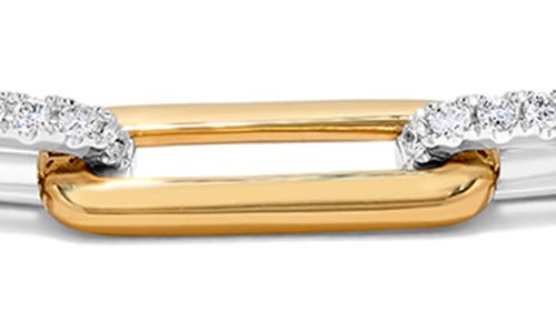 H.j. Namdar 14k Gold Diamond Paper Clip Chain Bracelet In Yellow And White Gold