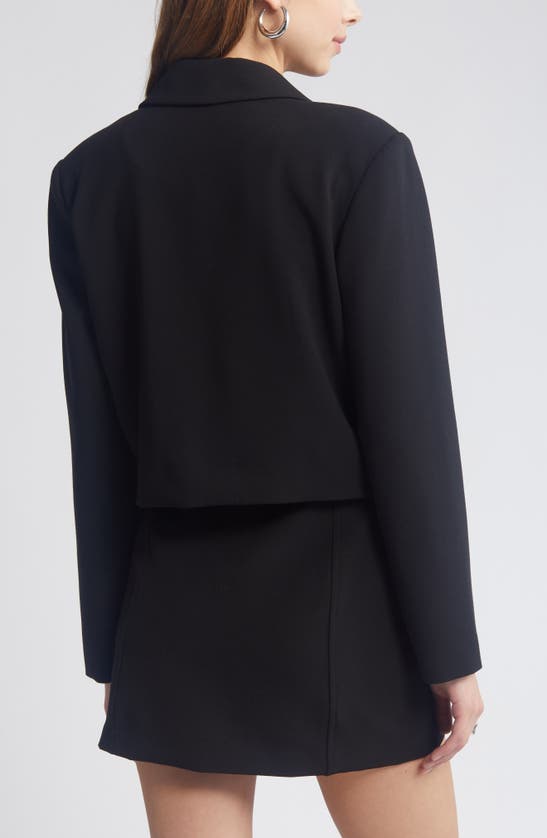 Shop Open Edit Boxy Crop Blazer In Black