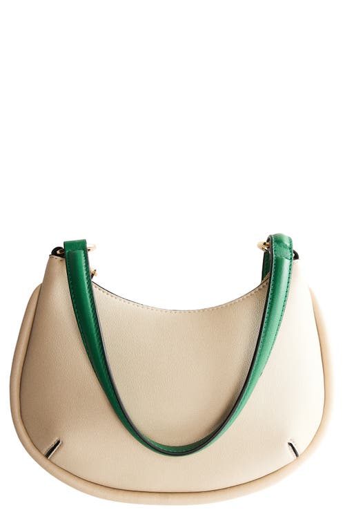 Faux Leather Hobo Bag in Off White