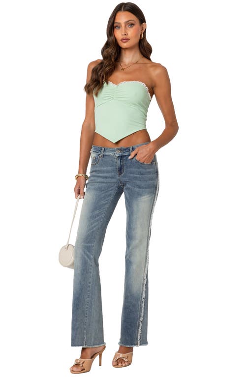 Edikted Ruched Strapless Top In Mint