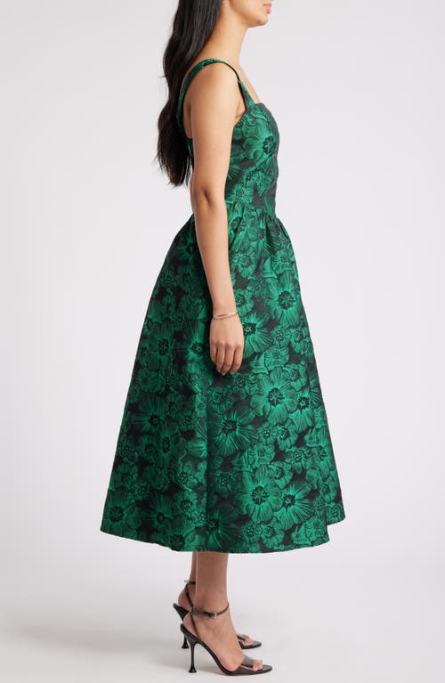 Shop Chelsea28 Sleeveless Brocade Midi Dress In Hunter Green