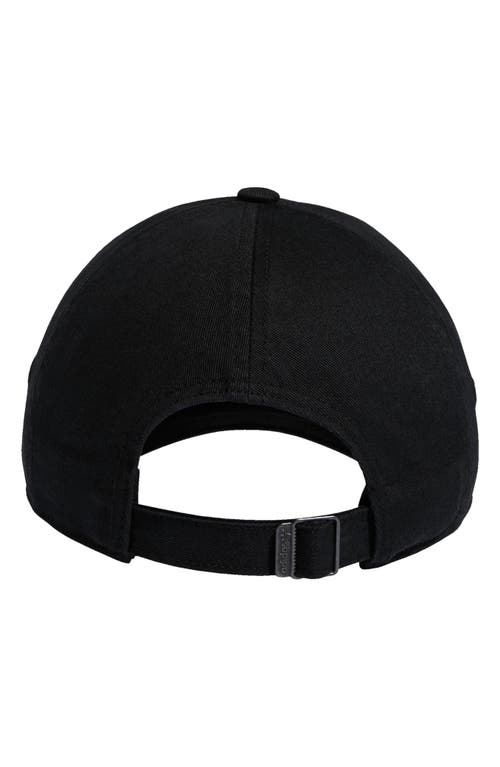 Shop Adidas Originals Mini Trefoil Relaxed Strap Back Hat In Black/white