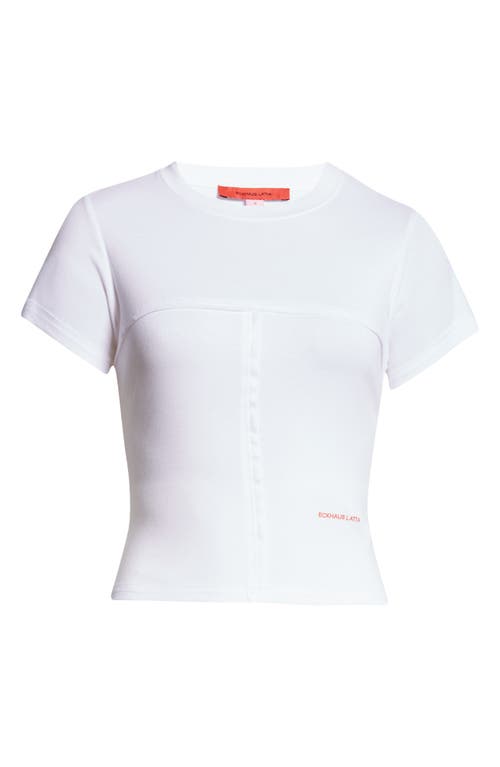 Shop Eckhaus Latta Lapped Baby Tee In White