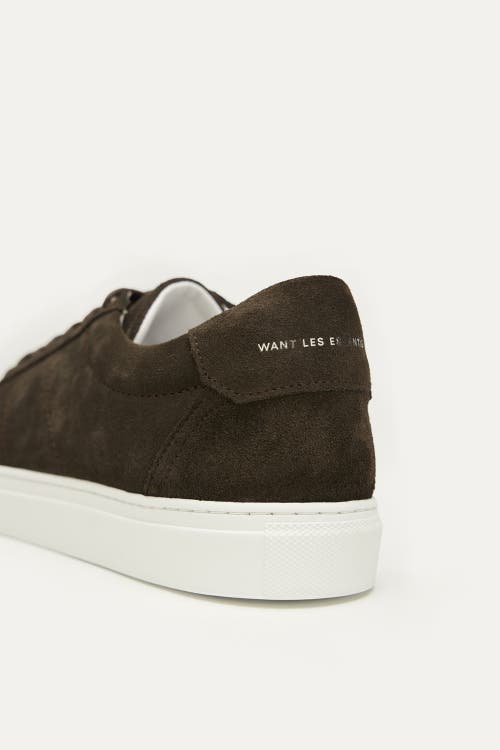 Want Les Essentiels De La Vie Want Les Essentiels Lennon 2.0 Suede Leather Low Sneaker In Dark Brown