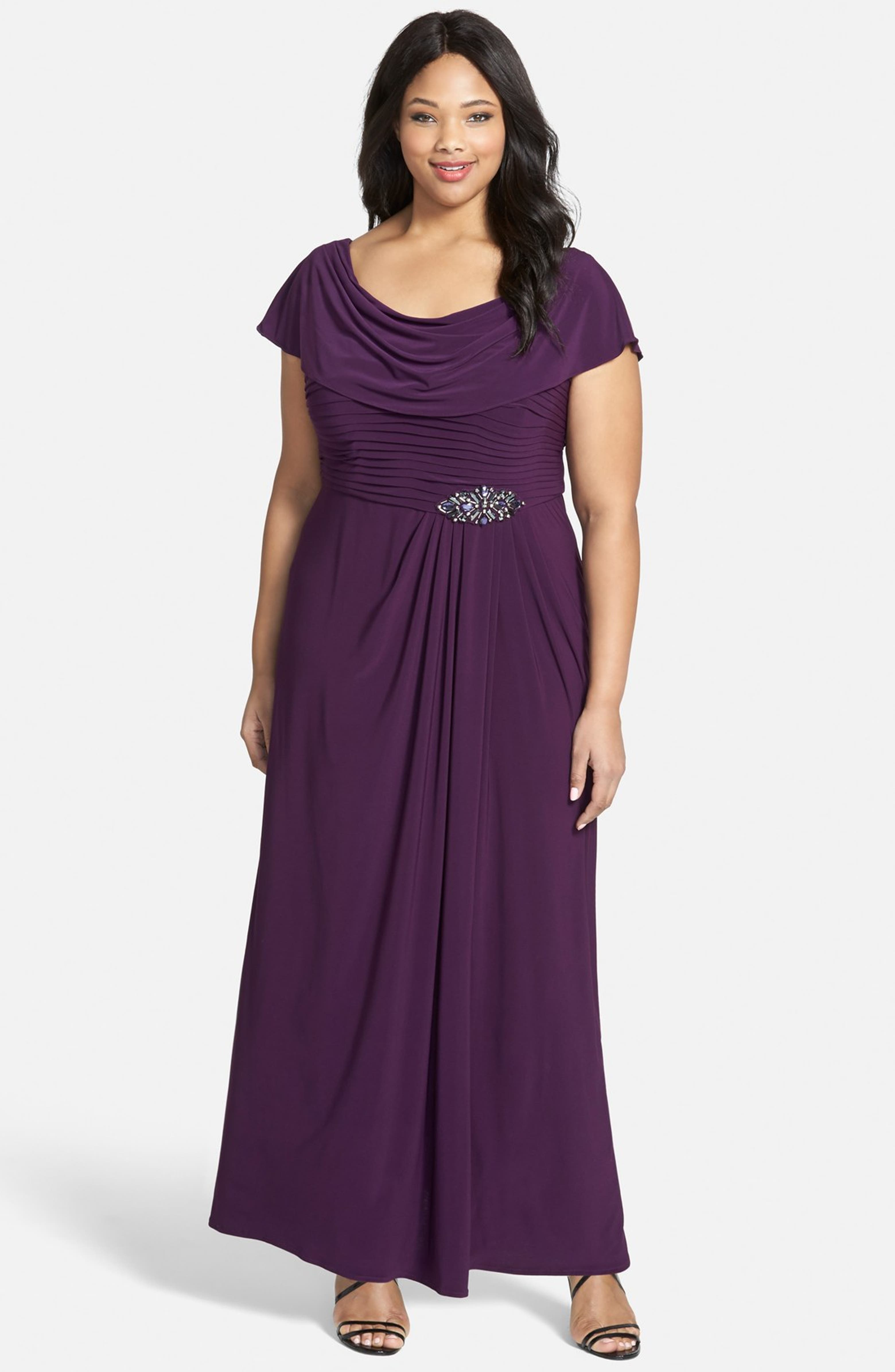 Patra Embellished Jersey Cowl Neck Gown (Plus Size) | Nordstrom