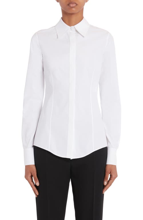 Valentino Fitted Cotton Poplin Button-Up Shirt Bianco Ottico at Nordstrom, Us