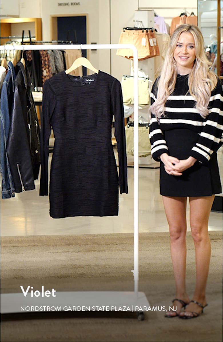 En Saison Vivian Wavy Stripe Jacquard Long Sleeve Minidress | Nordstrom