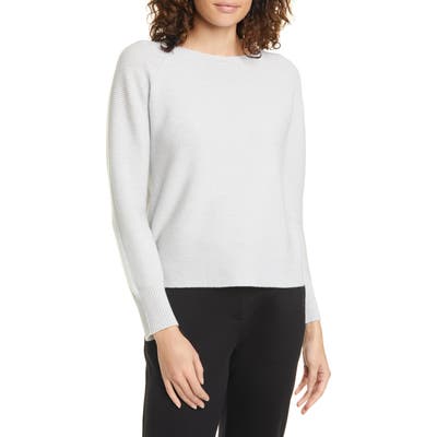Eileen Fisher Ballet Neck Cashmere Box Top, White