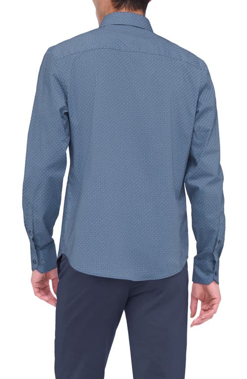 BUGATCHI BUGATCHI AXEL SHAPED FIT MOSAIC PRINT STRETCH BUTTON-UP SHIRT
