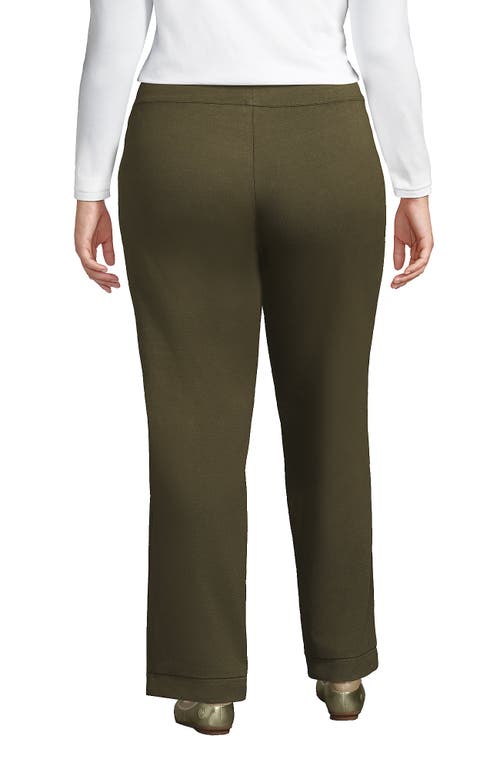 Lands' End Plus Size Starfish Mid Rise Straight Leg Pants In Forest Moss