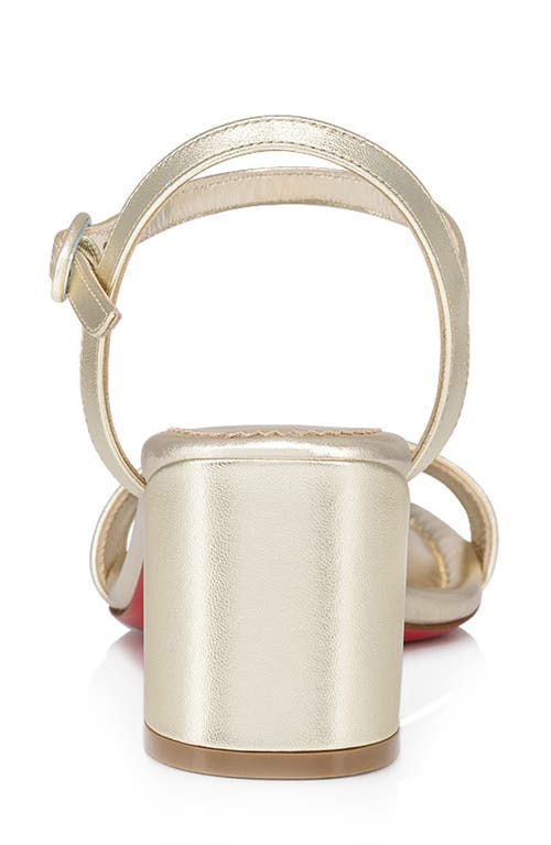 Christian Louboutin Miss Sabina Metallic Red Sole Ankle-strap Sandals In Platine