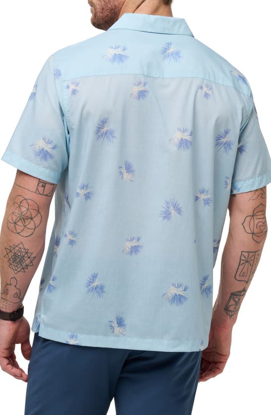 Shop Travismathew Casino Holiday Camp Shirt In Heather Dream Blue