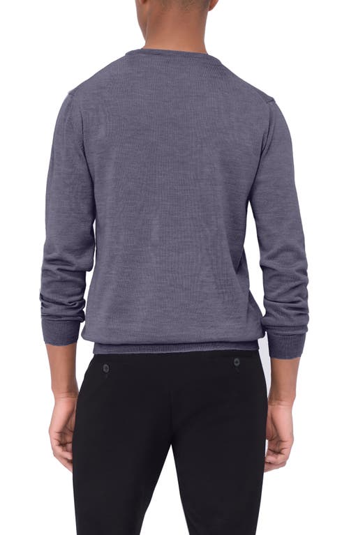 Shop Bugatchi Scott Crewneck Merino Wool Sweater In Anthracite