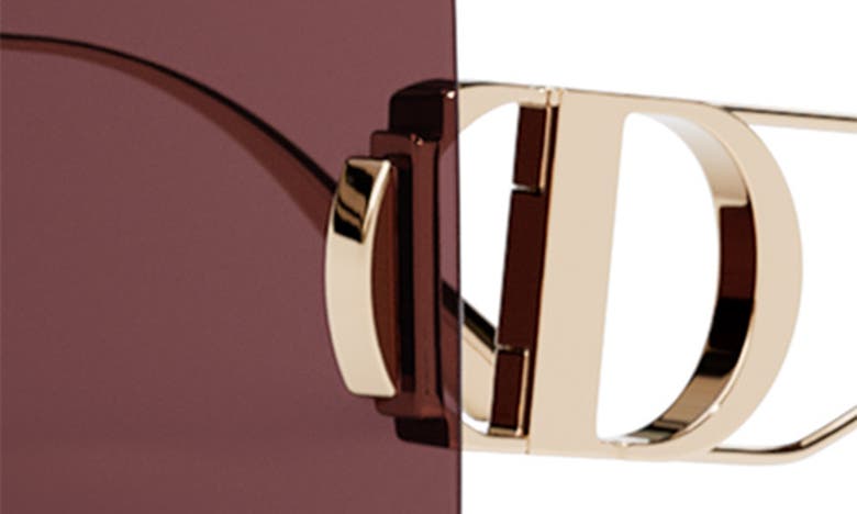 Shop Dior 30montaigne S7u 64mm Oversize Square Sunglasses In Shiny Gold / Bordeaux