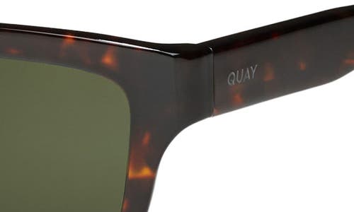 Shop Quay Dealer's Choice 41mm Polarized Square Sunglasses In Tortoise/green Polarized