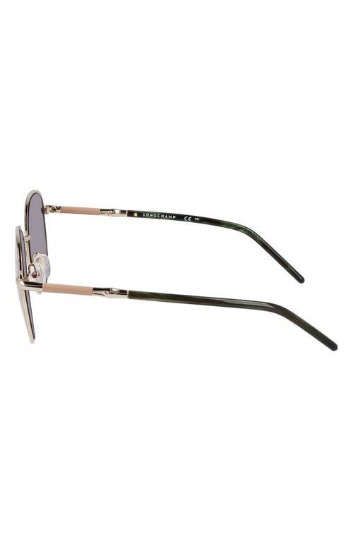 Longchamp 53mm Gradient Round Sunglasses In Gold/khaki