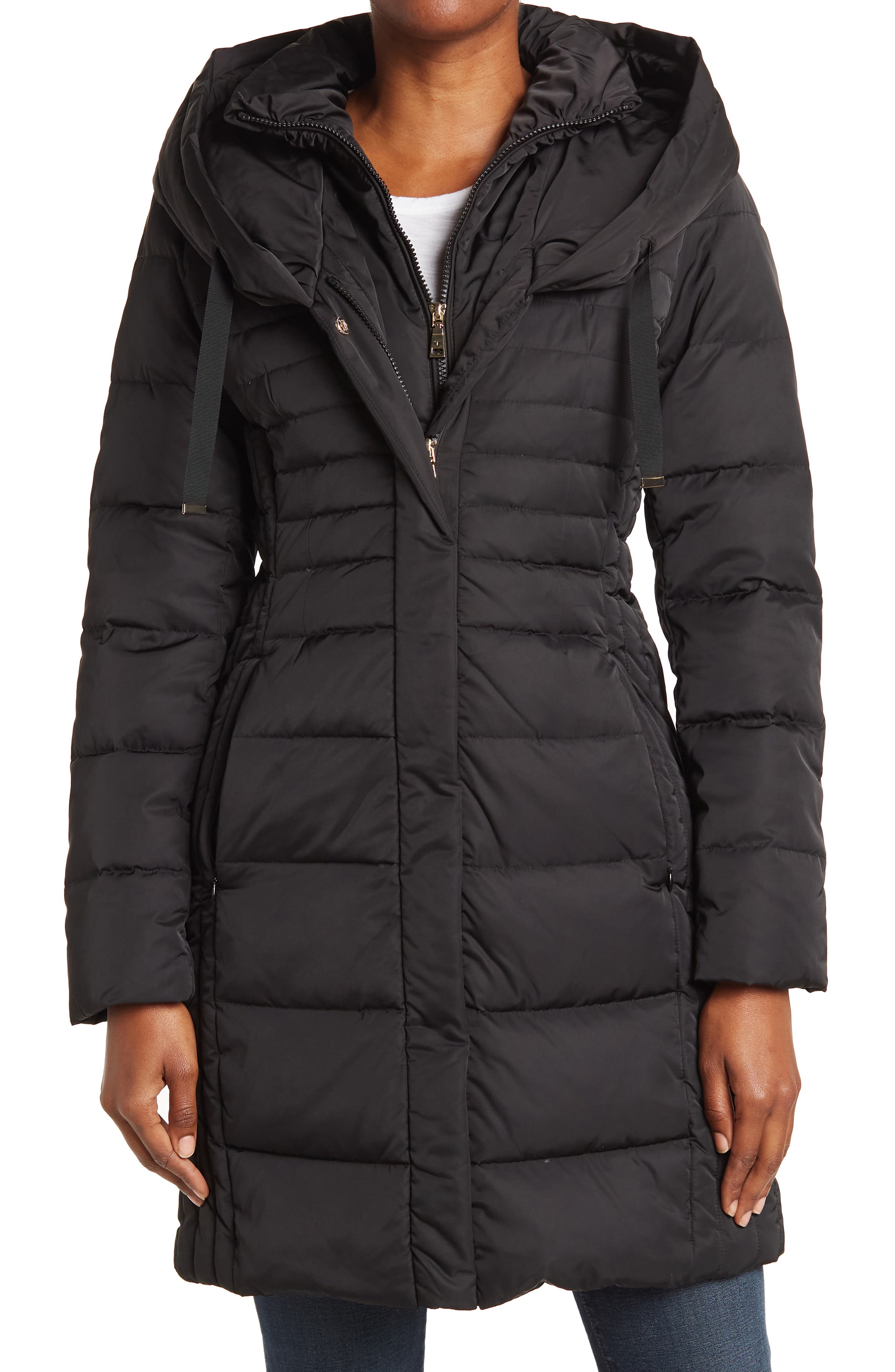 fitted puffer coat