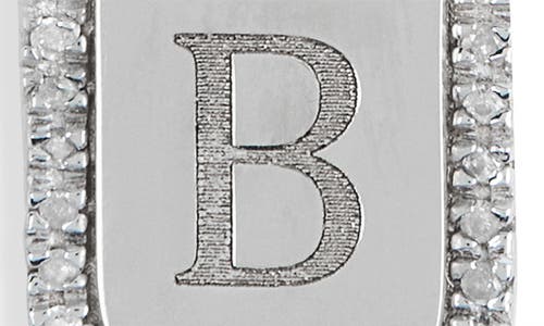 Meshmerise Diamond Initial Dog Tag Pendant Necklace In White-b