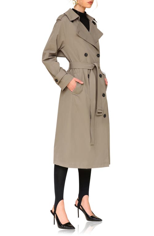 Shop Avec Les Filles City Relaxed Water Resistant Belted Trench Coat In Green Grey