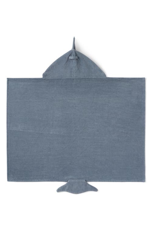 Shop Elegant Baby Terry Velour Hooded Shark Towel In Slate Gray