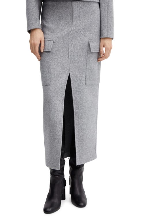 MANGO Max Knit Cargo Maxi Skirt in Medium Grey at Nordstrom