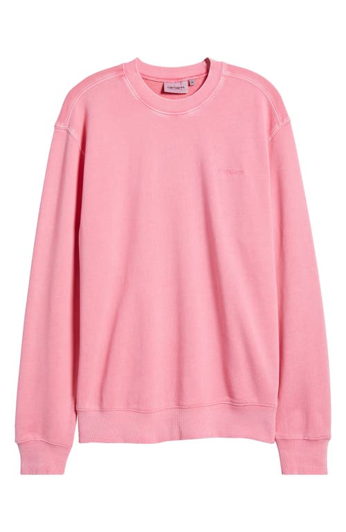 Shop Carhartt Work In Progress Garment Dyed Script Sweatshirt In Charm Pink Garment