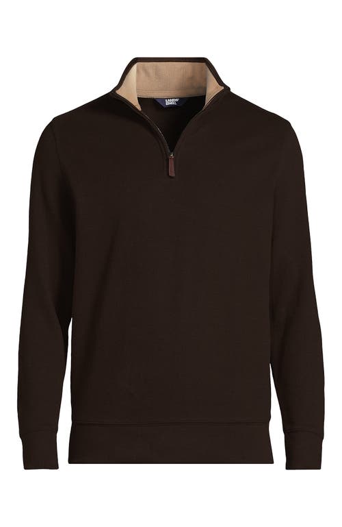 Shop Lands' End Bedford Rib Quarter Zip Sweater In Rich Coffee