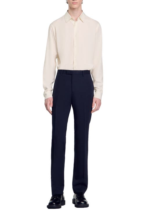 Sandro Suit Trousers In Navy Blue