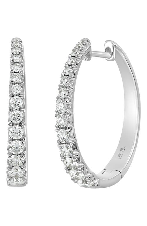 Bony Levy Graduated Diamond Hoop Earrings in 18K White Gold at Nordstrom