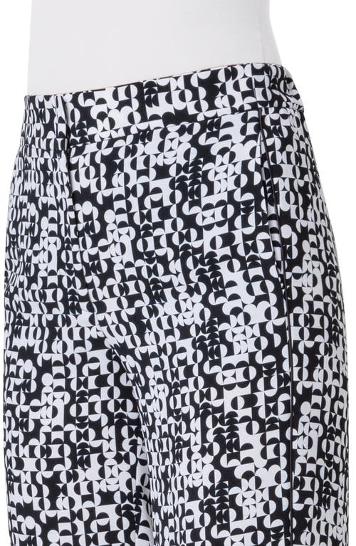Akris Punto Geometric-pattern Cotton Trousers In Cream-black