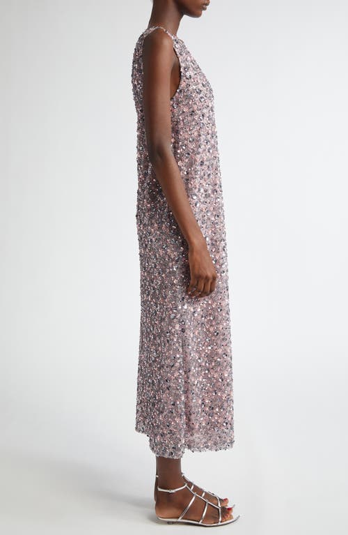 La Vie Style House Bead & Sequin Embellished Shift Dress In Pink Multi